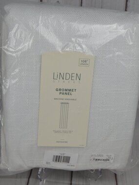 Linden Street Bayshore Grommet Panel Blackout Curtain Cool White 50in x 108in